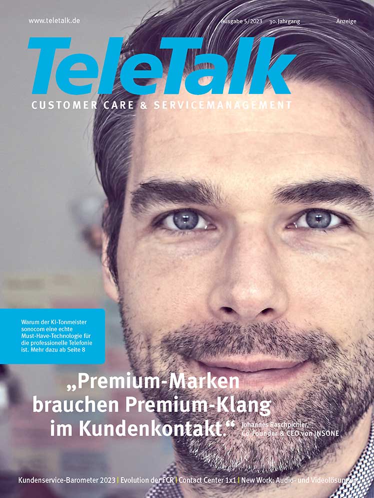 Teletalk Ausgabe 5/2023 mit einem Bericht über sonocom zum Download